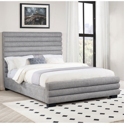 Grey Upholstered Queen Bed