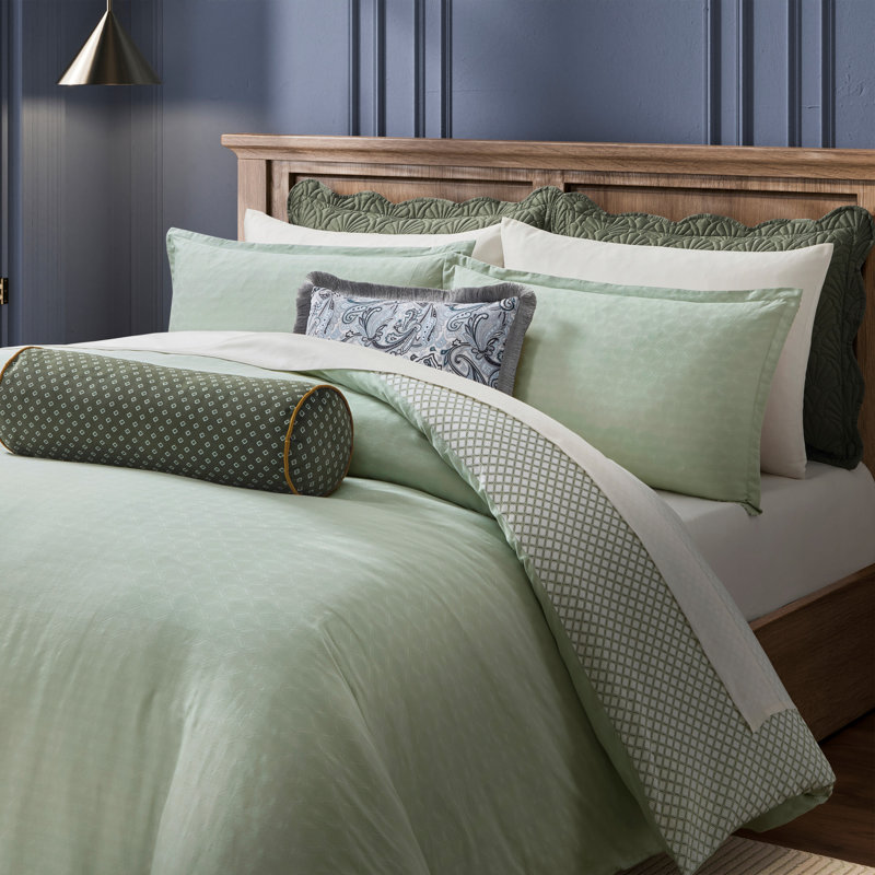 Ted Baker Pollsy Jacquard Duvet Set, King  Duvet Cover + 2 Shams, Green