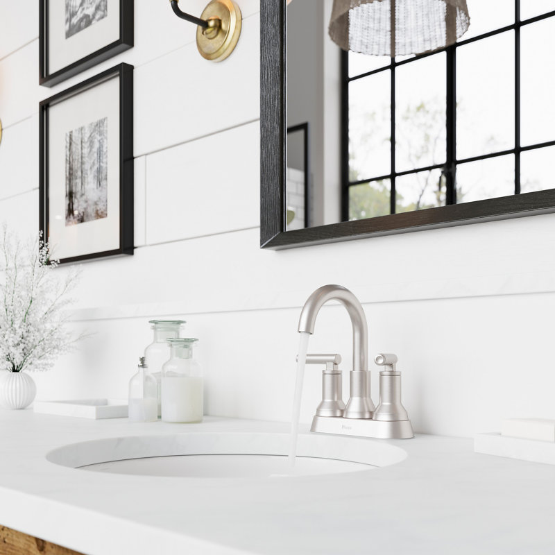 Capistrano Centerset Bathroom Faucet with Drain Assembly, Spot Defense Brushed Nickel