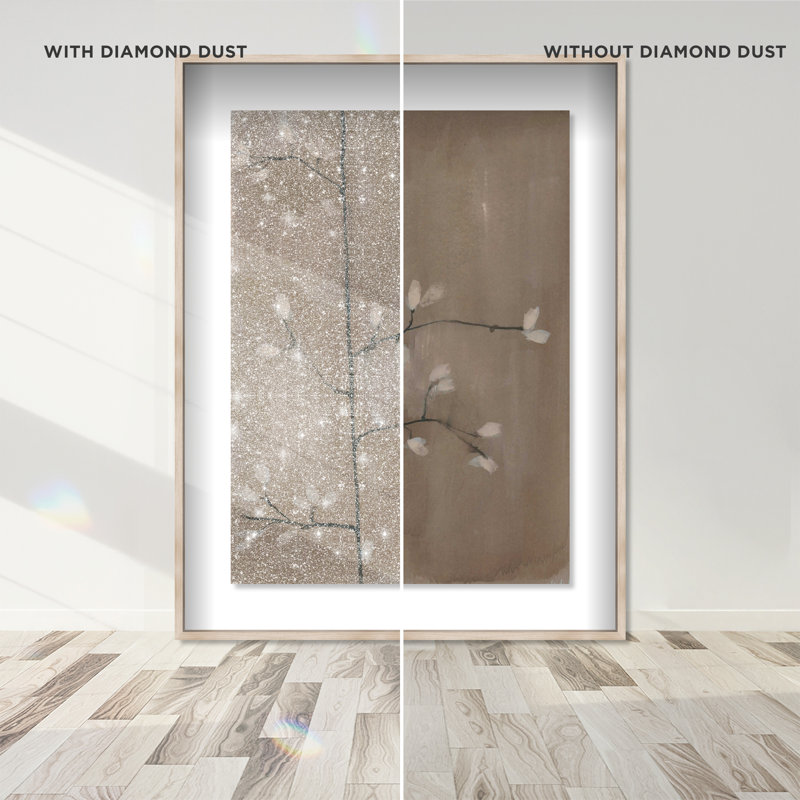 Blossoming Twig II Shadowbox Floral & Botanical Print by Oliver Gal, Black Frame, 10 x 15, 37.5"H x 25.5"W, Natural Oak Frame