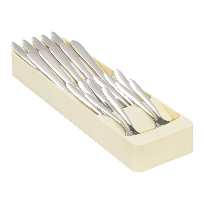 Rangement de tiroir et ustensiles de cuisine Adeboye H 2,25 po x l 15,5 po x P 4,25 po, Blanc