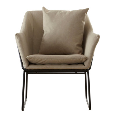 Upholstered Linen Blend Armchair