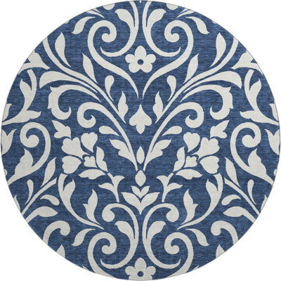 Premium Machine Washable Prisco Navy Rug