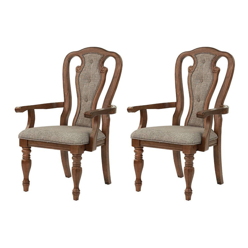Chaise à accoudoir, Brun, Bois de chêne
