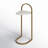 26"H Gold Metal C-Table with Abstract Marble Top: A Glamorous and Unique Accent Table for Your Living Room or Bedroom