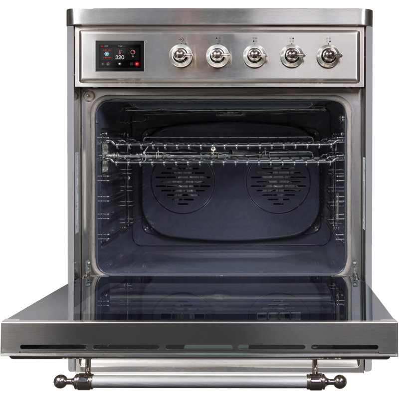 ILVE Majestic II Series 40 inch Induction Range with 6 Induction Elements (Glass Door), Stainless Steel/Chrome