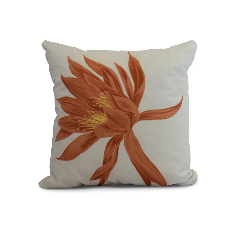 Cuban Flare Floral Reversible Throw Pillow, Orange, 20" x 20"
