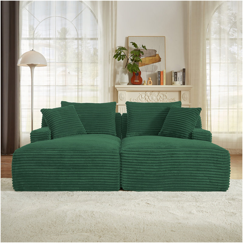 Méridienne compressible double - aucun assemblage requis, causeuse moelleuse moderne pour la lecture de salon à l'intérieur