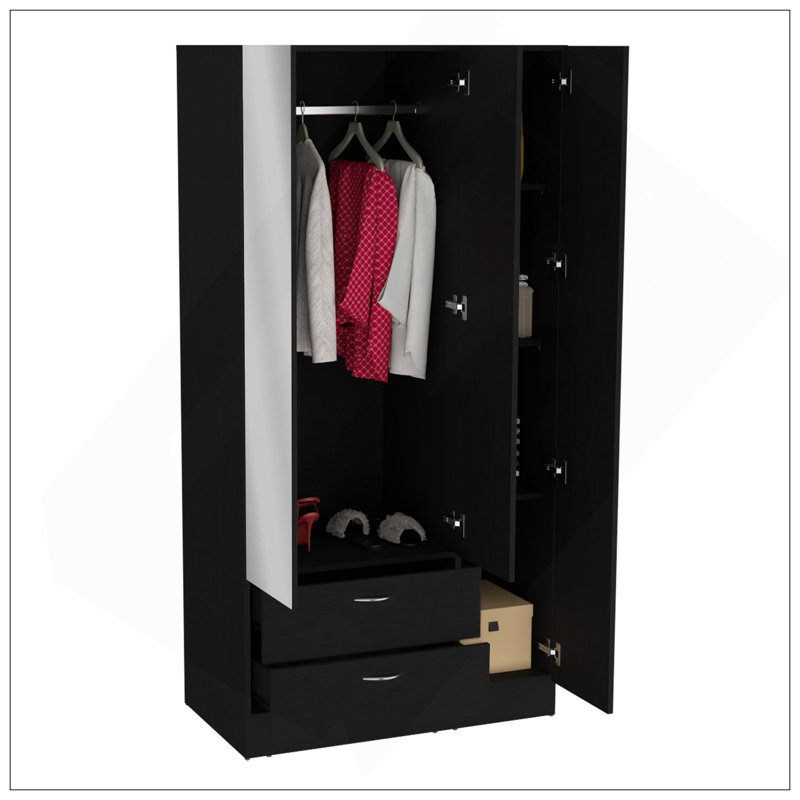 Armoire à miroir 3 portes Riverside, Noir
