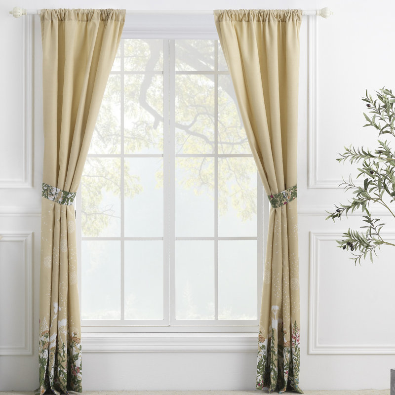 Paire de rideaux semi-transparents avec passe-tringle Dandelion