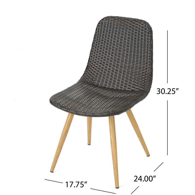 Outdoor Dining Side Chairs with Cushions, Light brown