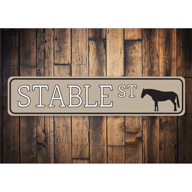 Plaque en aluminium Stable Street, H 4 po x l 18 po x P 0,04 po