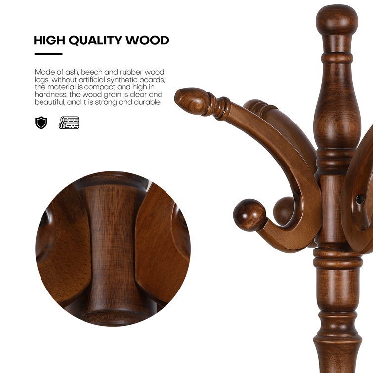 COAT HOOKS – WOOD – BROWN – Size 20″ – CJH111