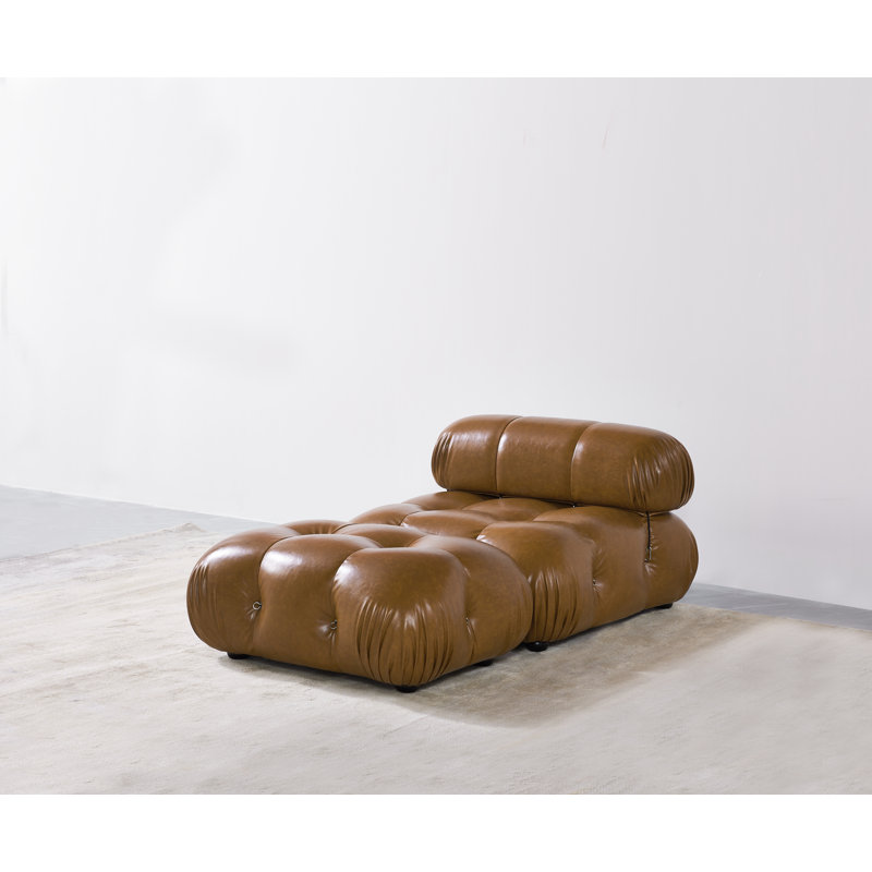 Adena Faux Leather Accent Chair, Brown Faux Leather