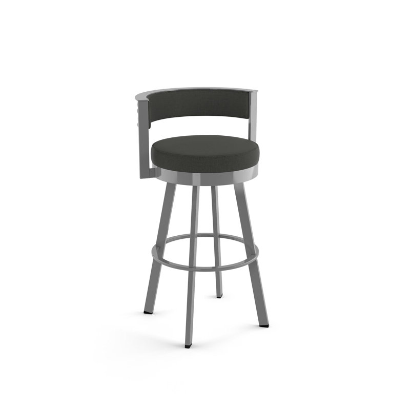 Tabouret de bar et de comptoir pivotant Matthews, Gris, Tabouret de bar (siège d'une hauteur de 30 po)