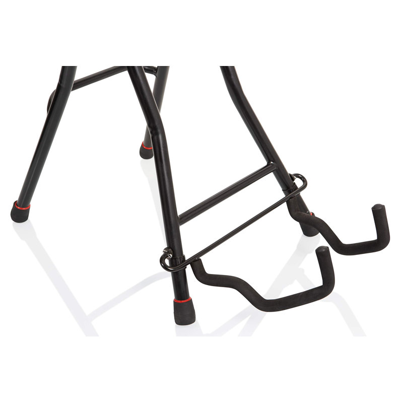 Foldable Guitar Stool With Padded Seat And Rear Mounted Guitar Hanger