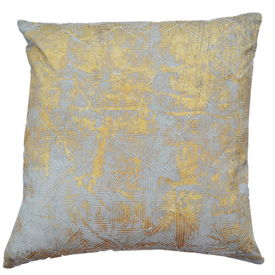Coussin en coton moulu avec feuille et broderie Dori