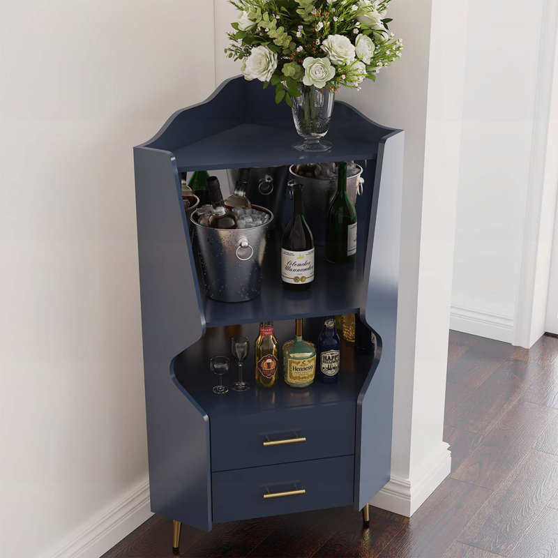 Buffet pour rangement polyvalent et présentation élégante, Bleu / doré