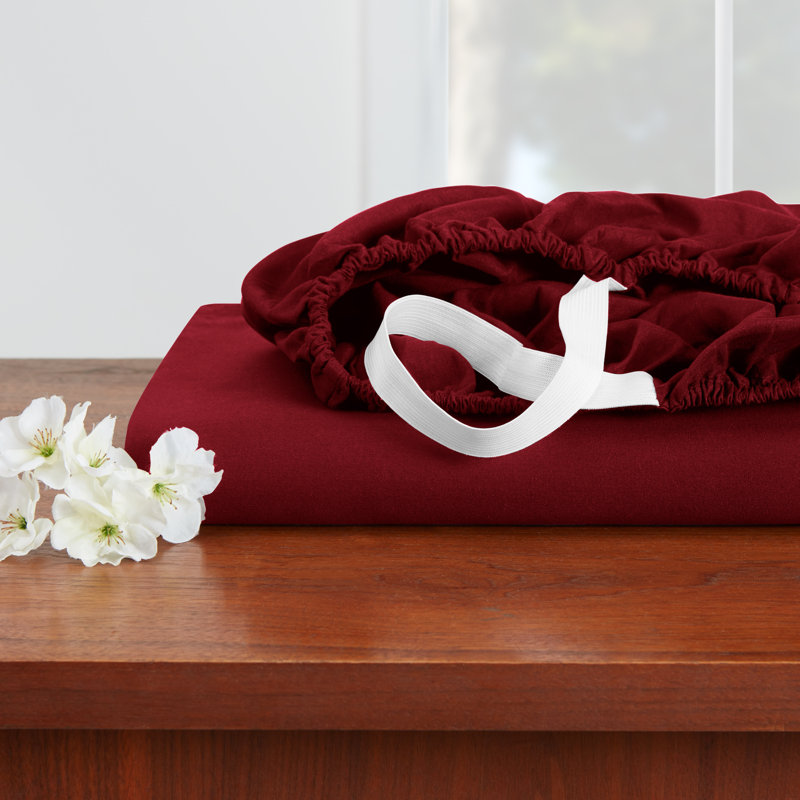 Microfiber Sheet Set, Ruby Wine, Twin XL Sheet Set with 1 Pillowcase