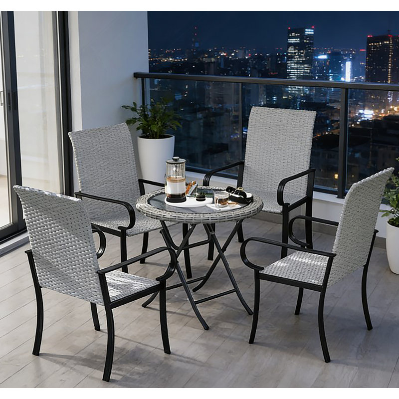 Ensemble de 4 chaises de salle à manger avec accoudoirs et sièges profonds pour un confort et un soutien accrus., 4