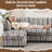 Oversized Modular 4 Seater Sofa with Removable Covers and Storage, Convertible U/L-Shaped Sectional