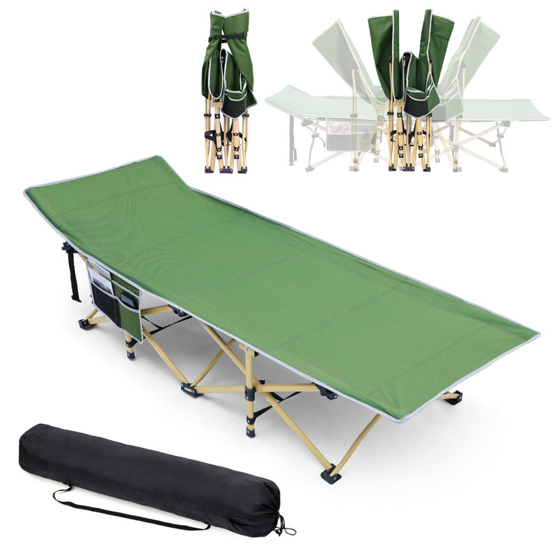 1200D Double Layer Oxford Foldable Camping Cots For Adults, Green