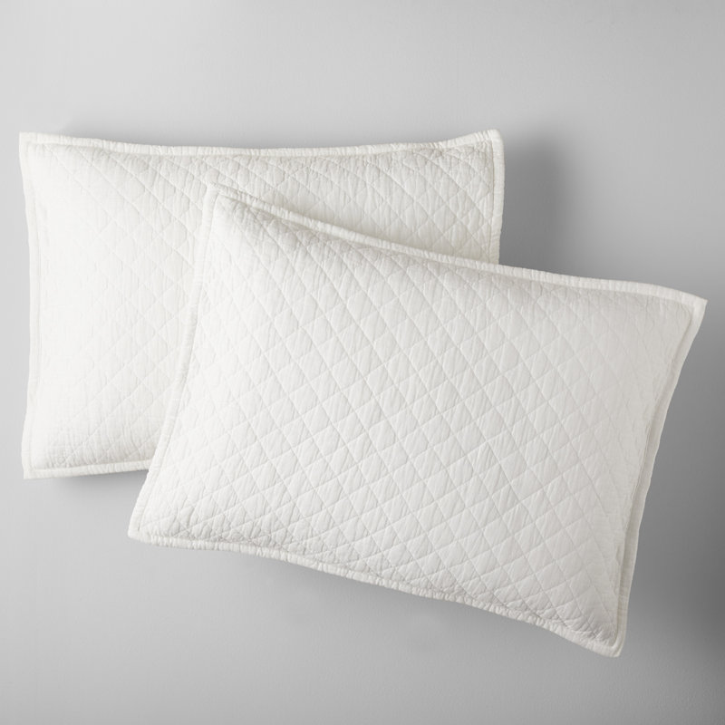 Jeffen Linen Blend Sham Set, White, Standard/Twin