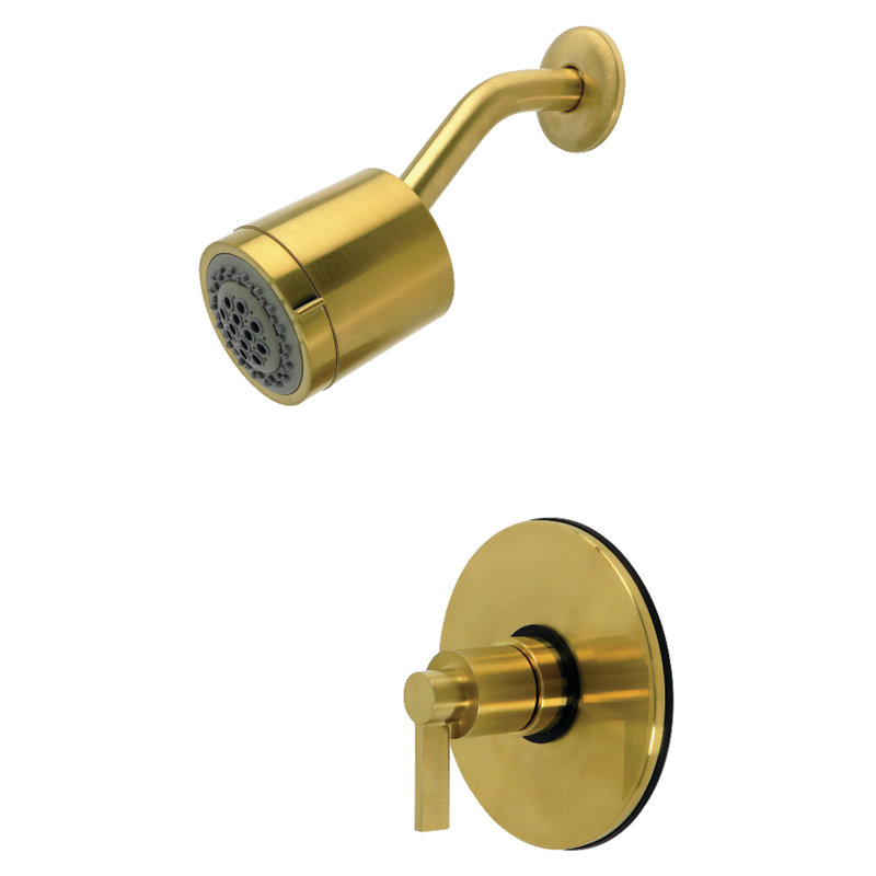 Robinet de douche à pression équilibrée à poignée simple Kingston Brass NuvoFusion, Laiton brossé