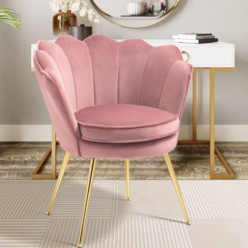 Accent Chairs Set Of 2, Pink Velvet