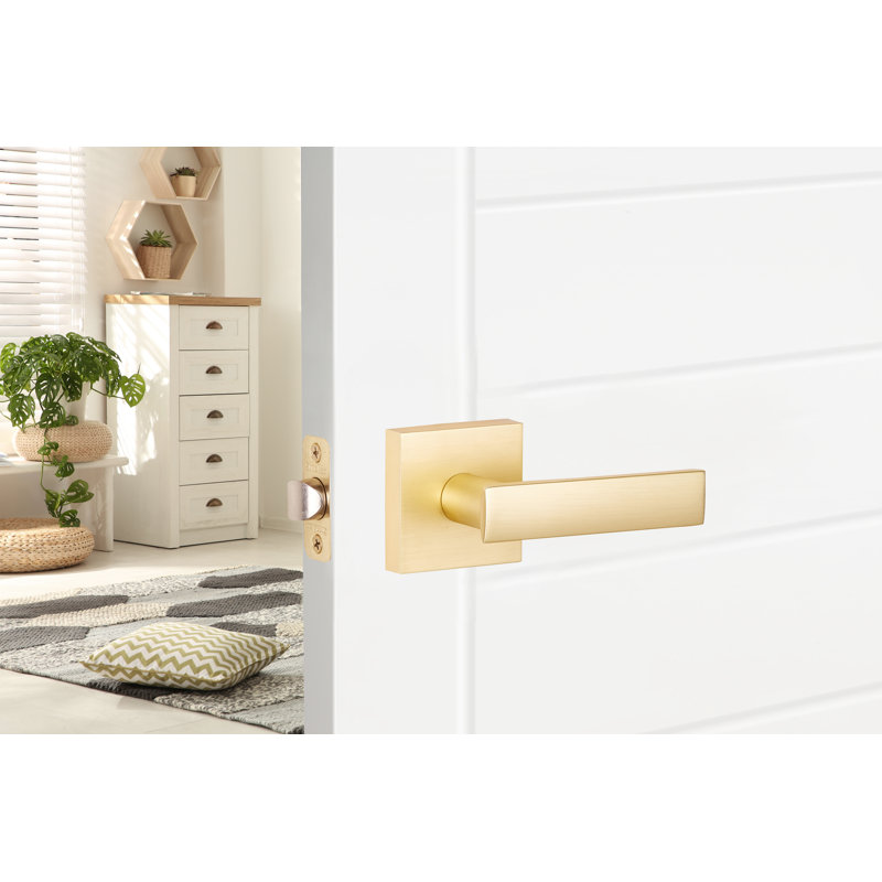 Cortina Passage Lever, Satin Brass