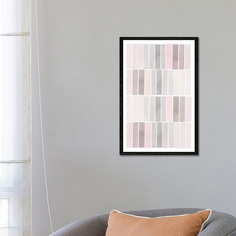 Blush Tone Watercolour by Leah Straatsma - Print on Canvas, Black Floater Framed, 66.04cm H x 45.72cm W x 3.81cm D