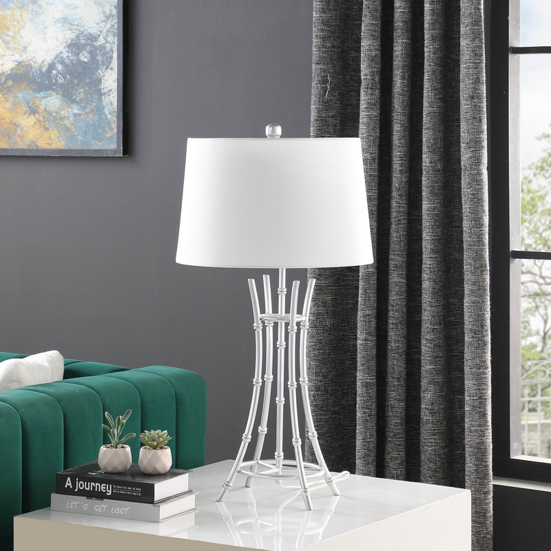 Bamboo Table Lamp, Silver