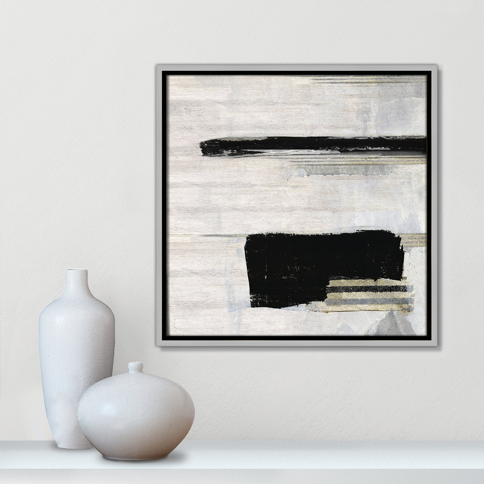 La Bande II Print by Sally Swatland, 17.5" H x 17.5" W, Silver