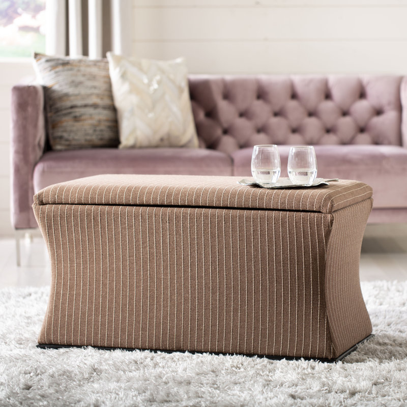 Banc de rangement rembourré Maiden, Brun / crème
