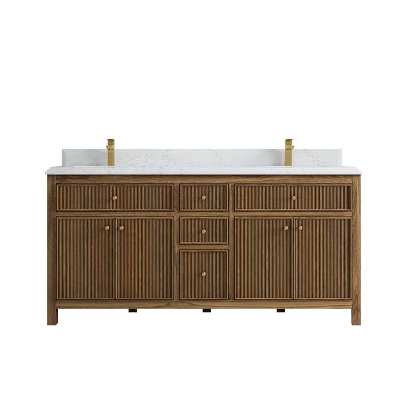Ensemble de meuble-lavabo double 72 po Sonoma, Gris Piatra