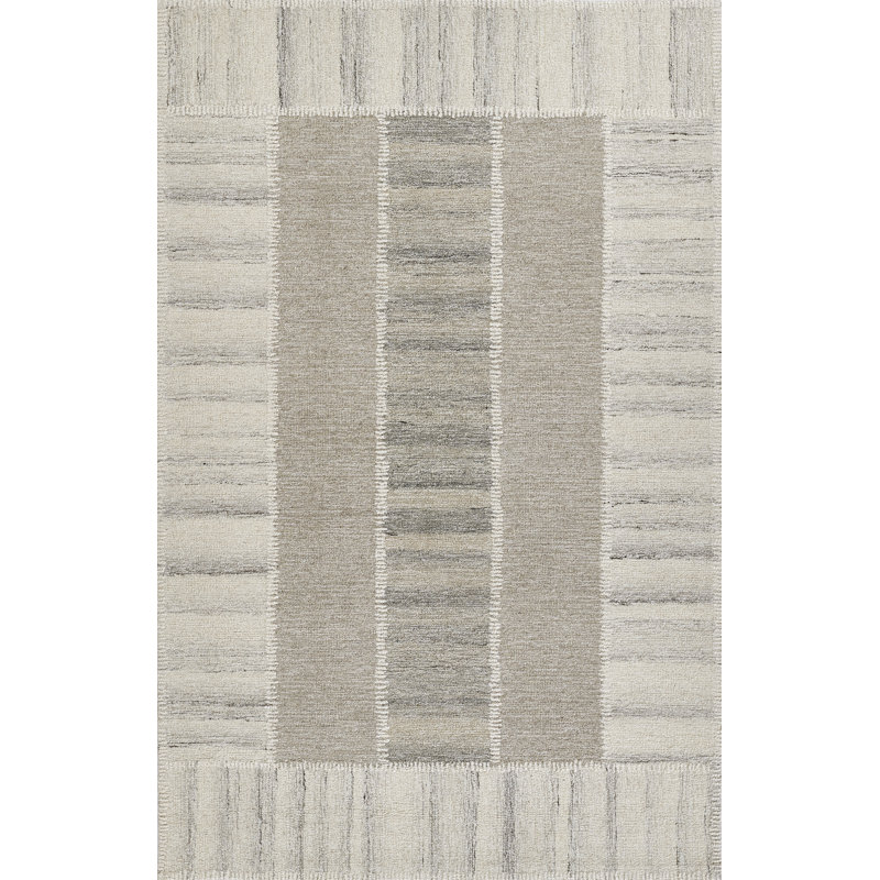 Lanora Hand Tufted Gray Wool Geometric 8' x 10' Rug