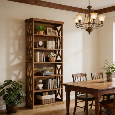 Classic Wooden Bookshelf,Elegant Display Shelves,Sturdy Freestanding Bookcase