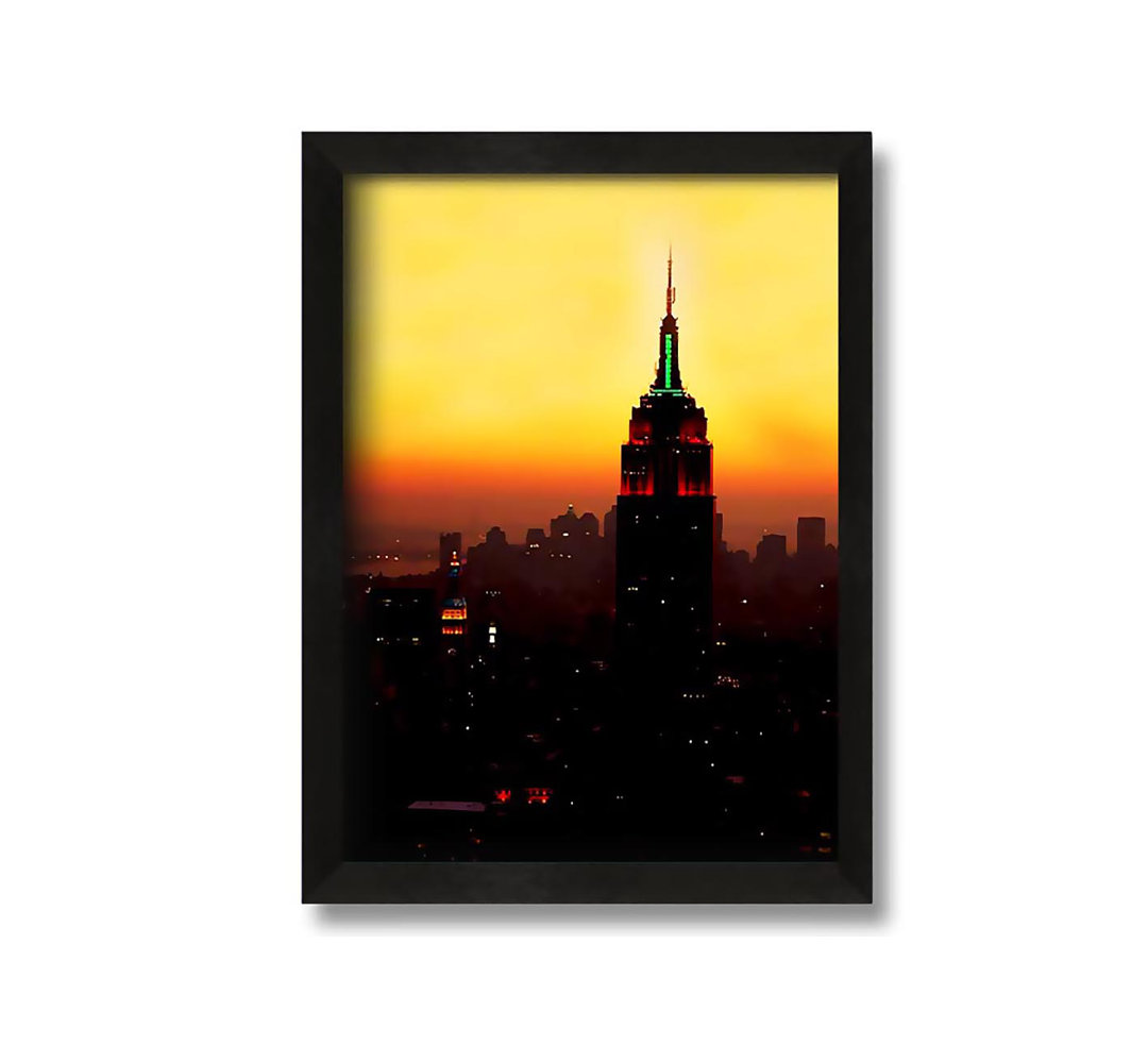 Gerahmtes Leinwandbild New York City Empire State Building Orange Glow