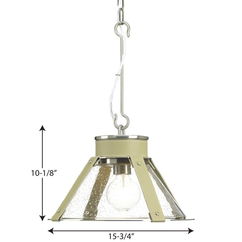 Brushed Nickel and Glass Indoor Pendant Light