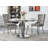 Round Dining Table Set, Faux Marble Dining Table & Velvet Chairs with Stainless Steel Pedestal, 44.88" Dining Room Table and Chairs Set, Luxury Circle Dining Table Set-1654389220-1654964505-1654389218