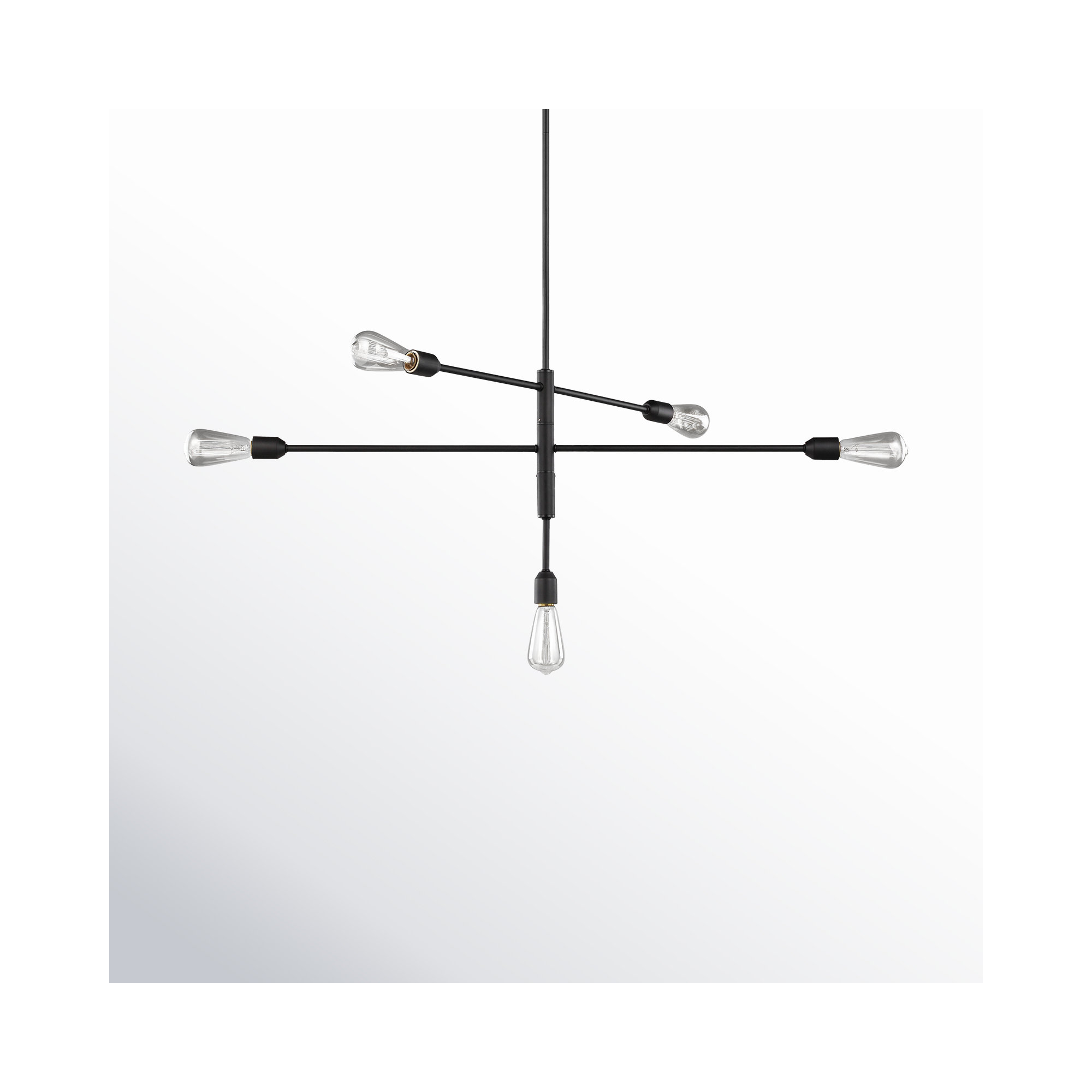 Allman 5 - Light Metal Dimmable Chandelier, Midnight Black