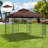 9.8' X Gazebo Replacement Top, 2 Blocking , , Coffee, Compatible With 9.99' Outdoor 01-0153 & 100100-076 Top Canopy, Fabric, For