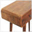 Table de couloir courbée en bois massif à 2 tiroirs, pieds nordiques, brun foncé