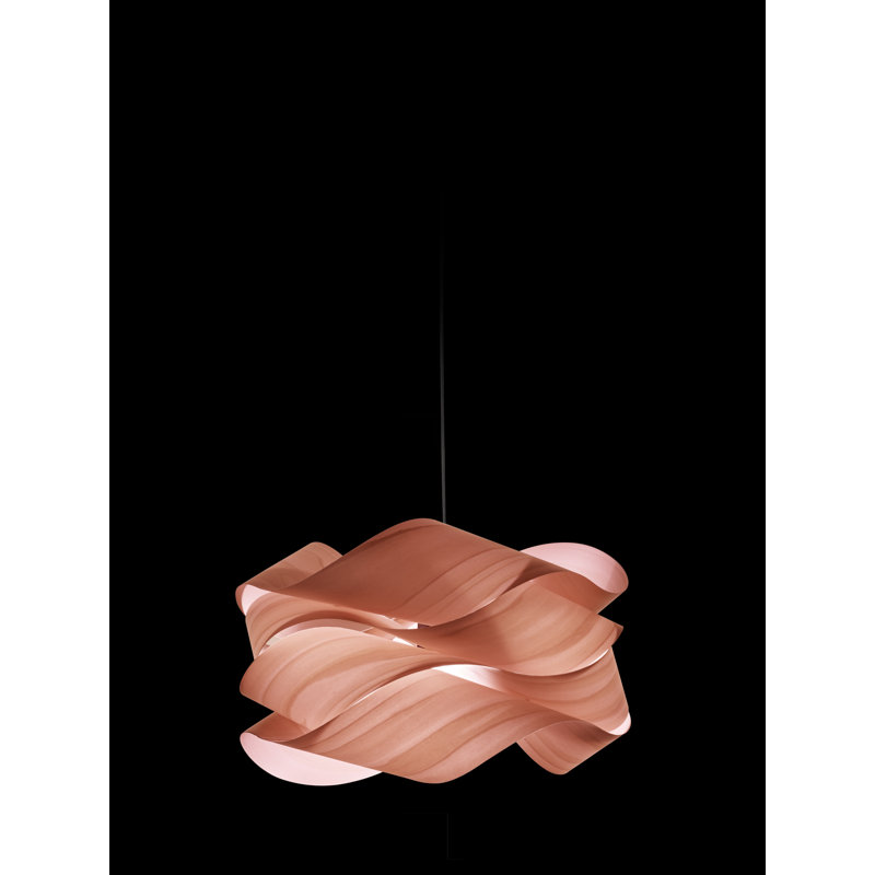 Link Suspension Pendant - Small - E26 Base - Pale Rose Shade - Matte Black, Pale Rose, Matte Black, 11" H x 18.1" W x 18.1" D