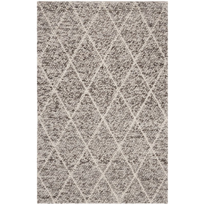 Huberty Brown Gray Hand-Woven Geometric Rug