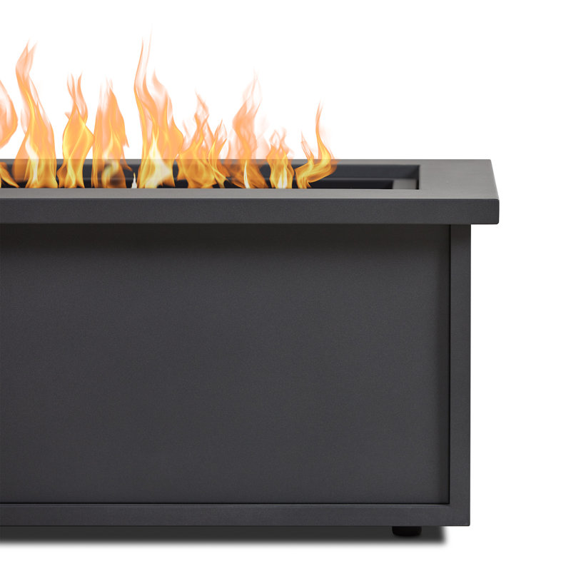 Mila 48" Weathered Slate Steel Propane Fire Pit Table