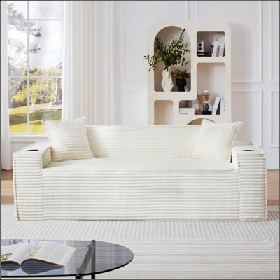 3Seater Sofa Boneless Couches No Assembly Needed For Compact Living Rooms Apartments And Offices