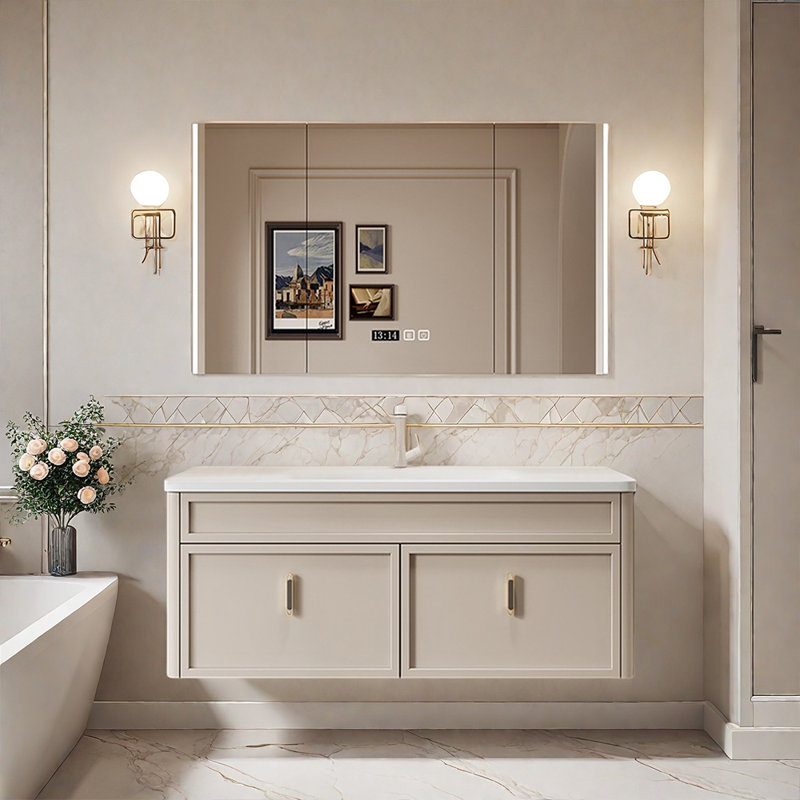 Modern simple and light luxury bathroom cabinet, 19.6" H x 47.2" W x 21.6" D