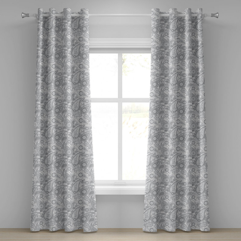 Sateen Semi Sheer Curtains / Drapes Pair, 50" W x 84" L