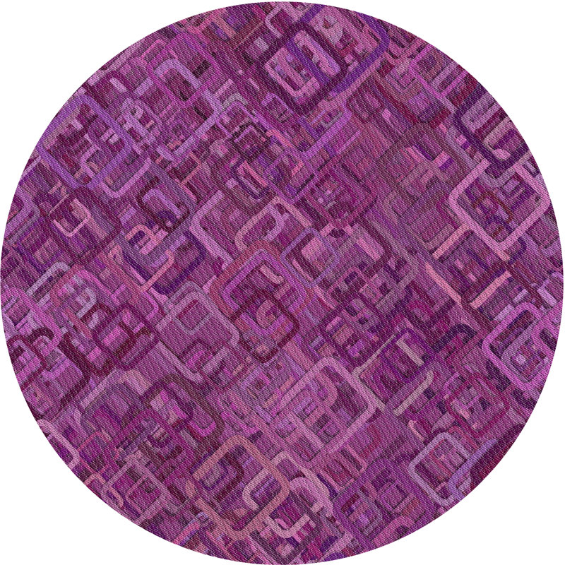 Tapis décoratif marron géométrique, Rond 6 pi